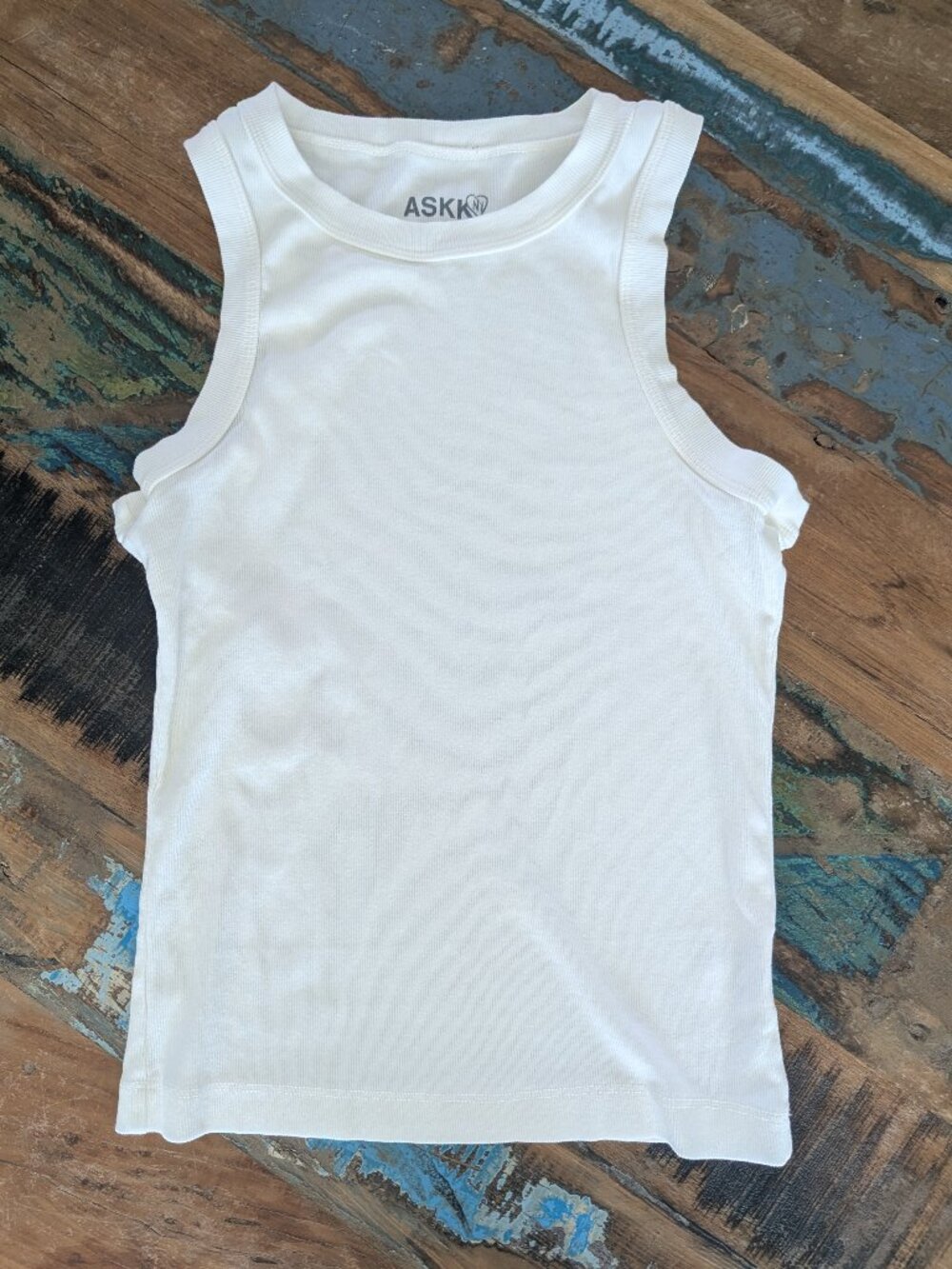ASKK NY - women's white racerback tank